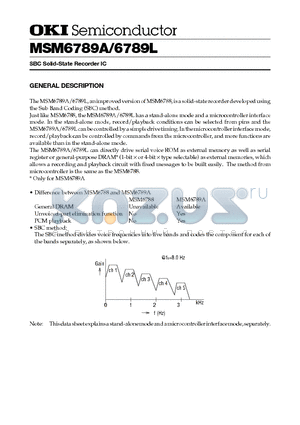 MSM6789A datasheet - SBC Solid-State Recorder IC