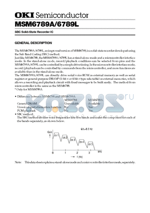 MSM6789L datasheet - SBC Solid-State Recorder IC