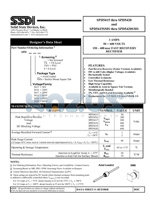 SPD5418 datasheet - FAST RECOVERY RECTIFIER