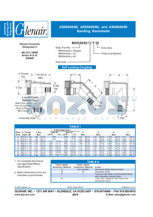 M85049-88-11P02 datasheet - Banding Backshells