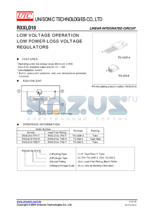 R33LD10-TF4-T datasheet - LOW VOLTAGE OPERATION LOW POWER-LOSS VOLTAGE REGULATORS