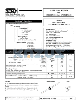 SPD5617 datasheet - FAST RECOVERY RECTIFIER