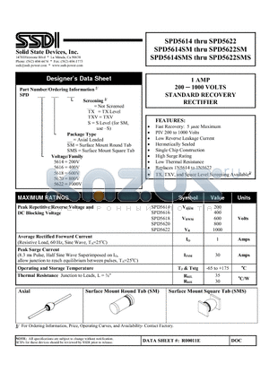 SPD5616 datasheet - STANDARD RECOVERY RECTIFIER