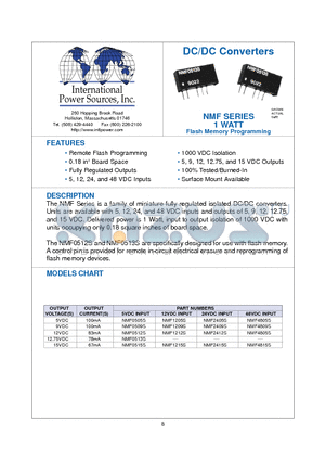 NMF0505S datasheet - DC/DC Converters