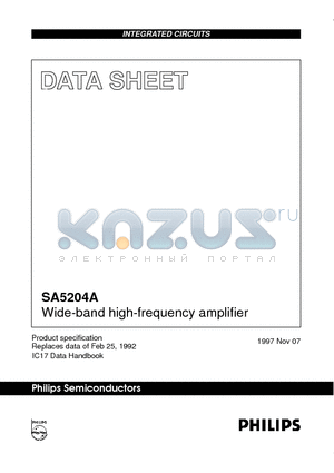SA5204A datasheet - Wide-band high-frequency amplifier