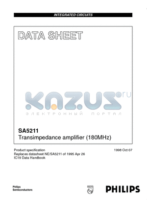 SA5211D datasheet - Transimpedance amplifier 180MHz