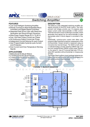 SA53 datasheet - Switching Amplifier