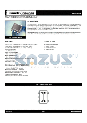 MSMF05LC_11 datasheet - MULTI-LINE LOW CAPACITANCE TVS ARRAY