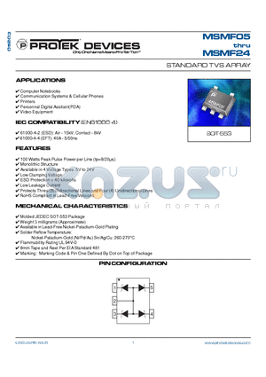 MSMF15 datasheet - STANDARD TVS ARRAY