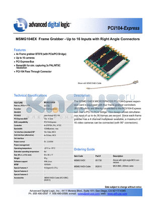 MSMG104EX datasheet - Up to 16 Inputs with Right Angle Connectors