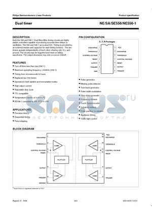 SA556 datasheet - Dual timer