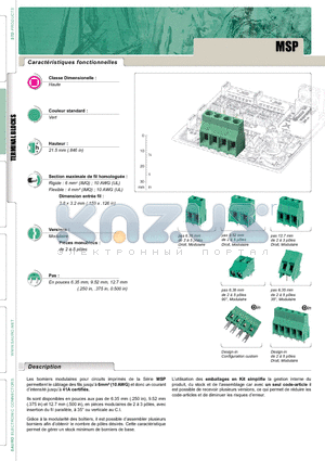 MSP0200S datasheet - Caractristiques fonctionnelles