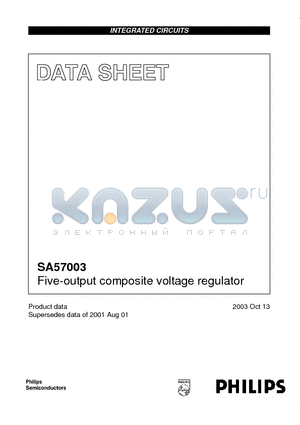 SA57003 datasheet - Five-output composite voltage regulator