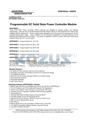 SPDP05D28-1 datasheet - Programmable DC Solid State Power Controller Module