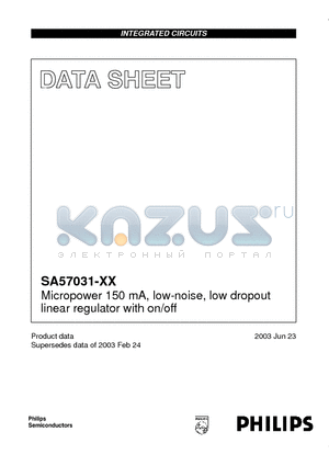 SA57031-47UK datasheet - Micropower 150 mA, low-noise, low dropout linear regulator with on/off