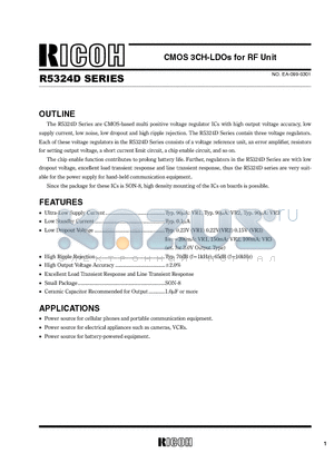 R5324D001B datasheet - CMOS 3CH-LDOs for RF Unit