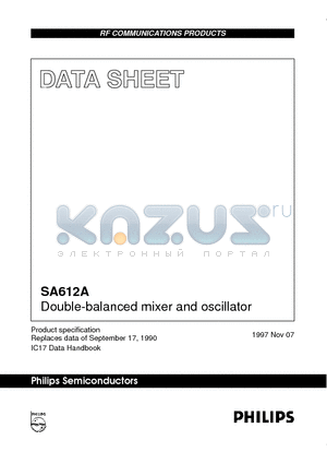 SA612AD datasheet - Double-balanced mixer and oscillator