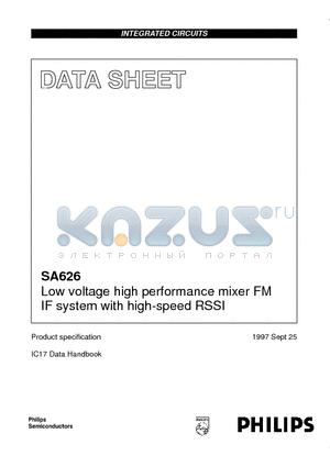 SA626D datasheet - Low voltage high performance mixer FM IF system with high-speed RSSI