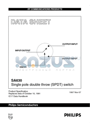 SA630N datasheet - Single pole double throw SPDT switch