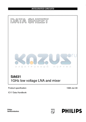 SA631 datasheet - 1GHz low voltage LNA and mixer