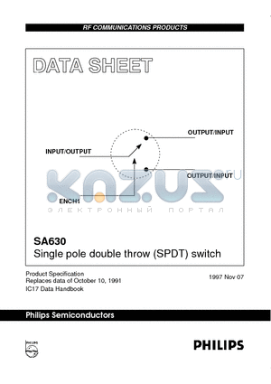 SA630D datasheet - Single pole double throw SPDT switch