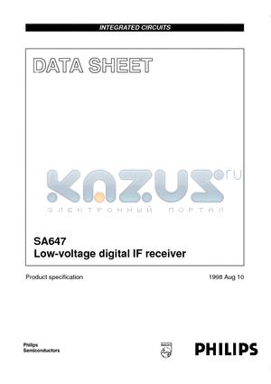 SA647DH datasheet - Low-voltage digital IF receiver
