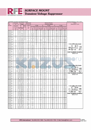 SMAJ6.0A datasheet - SURFACE MOUNT Transient Voltage Suppressor