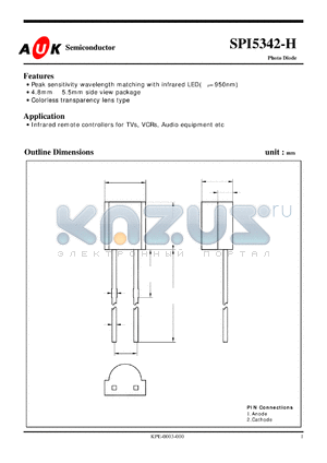 SPI5342-H datasheet - Photo Diode