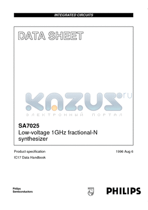 SA7025DK datasheet - Low-voltage 1GHz fractional-N synthesizer