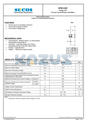 SPK1245 datasheet - 12Amp General Purpose Rectifiers