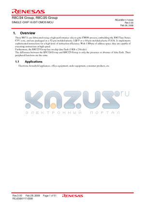 R5F21248SYXXXFP datasheet - SINGLE-CHIP 16-BIT CMOS MCU