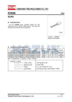 PCR406 datasheet - SCRS