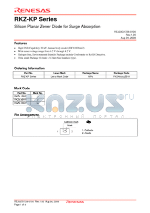 RKZ-KP datasheet - Silicon Planar Zener Diode for Surge Absorption