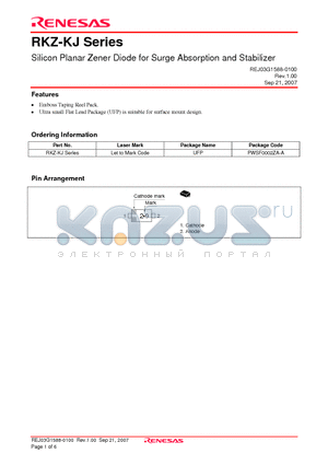 RKZ2.4BKJ datasheet - Silicon Planar Zener Diode for Surge Absorption and Stabilizer