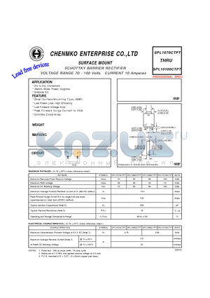 SPL1070CTPT datasheet - SCHOTTKY BARRIER RECTIFIER