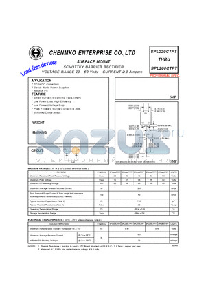 SPL230CTPT datasheet - SCHOTTKY BARRIER RECTIFIER