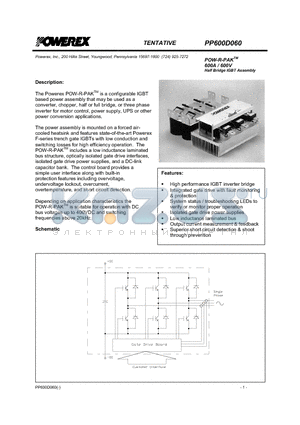 PP600D060 datasheet - POW-R-PAK 600A / 600V Half Bridge IGBT Assembly