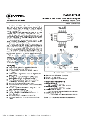 SA866AE datasheet - 3-PHASE PULSE WIDTH MODULATION ENGINE