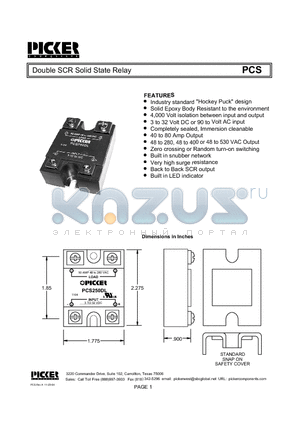 PCS350D-1 datasheet - Double SCR Solid State Relay