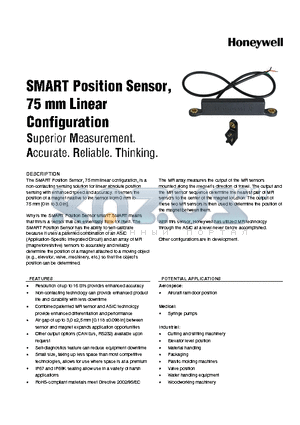 SMART datasheet - smart position sensor,75 mm linear configuration