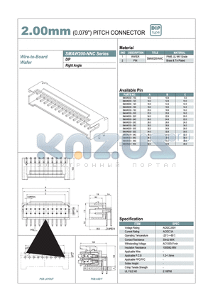 SMAW200-12C datasheet - 2.00mm PITCH CONNECTOR