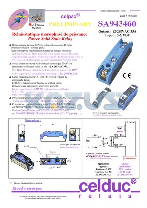 SA943460 datasheet - Power Solid State Relay