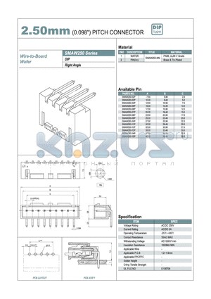 SMAW250-05P datasheet - 2.50mm PITCH CONNECTOR