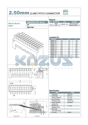 SMAW250-06V datasheet - 2.50mm PITCH CONNECTOR