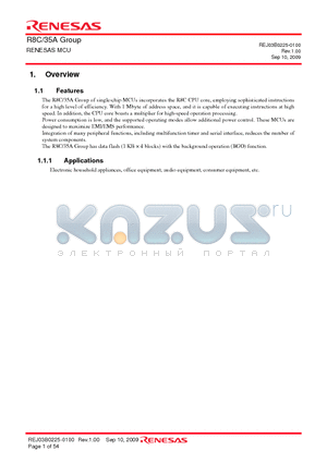 R5F2135AANFP datasheet - RENESAS MCU