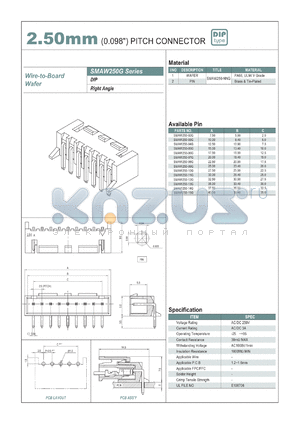 SMAW250G-05G datasheet - 2.50mm PITCH CONNECTOR