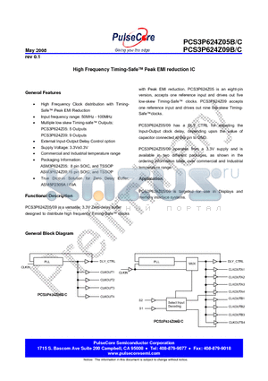 PCS3P624Z05B datasheet - High Frequency Timing-Safe Peak EMI reduction IC