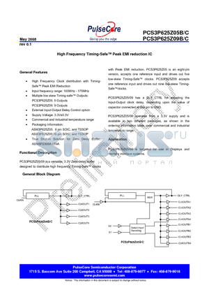 PCS3P625Z09C datasheet - High Frequency Timing-Safe Peak EMI reduction IC