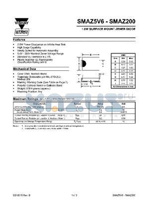 SMAZ12 datasheet - 1.0W SURFACE MOUNT ZENER DIODE