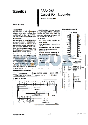 SAA1061N datasheet - OUTPUT PORT EXPANDER